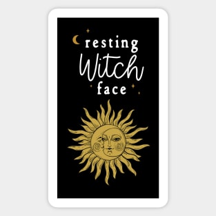 Resting Witch Face with Sun Moon Celestial Sticker